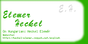 elemer heckel business card